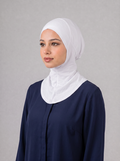 Cloud Tulle one step underscarf in White with full head and neck coverage #Color_White