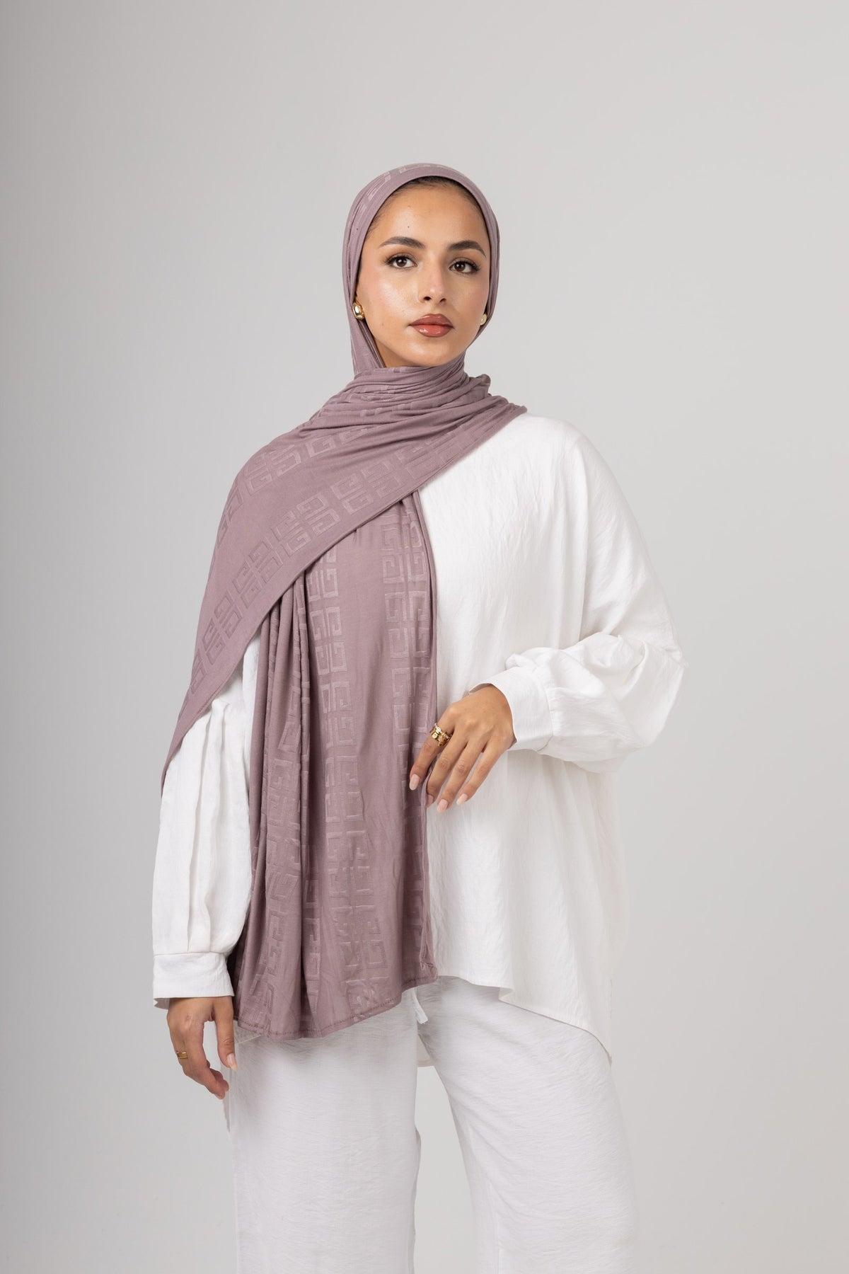 Maze Kuwaiti Scarf in Mauve #Color_Mauve