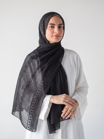 Midnight Lace Embroidered Linen