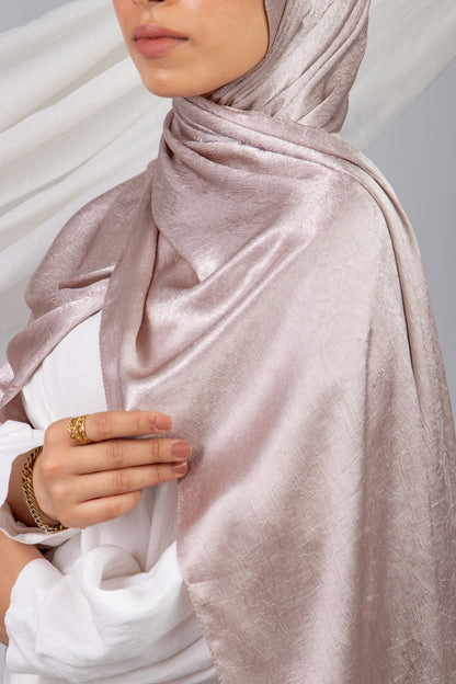 Moon Glow Crushed Satin Scarf in Light Kashmir #Color_Light Kashmir