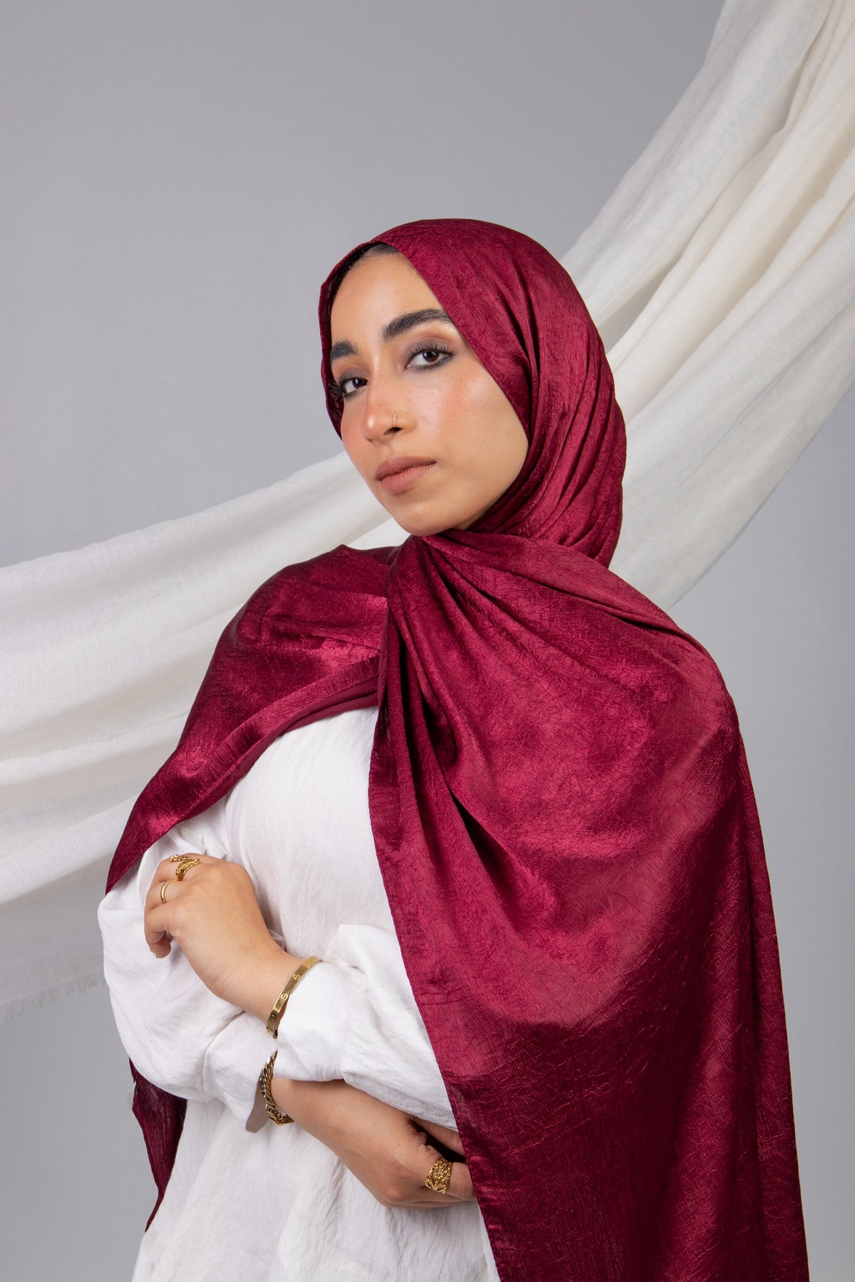 Moon Glow Crushed Satin Scarf in Nebeti #Color_Nebeti