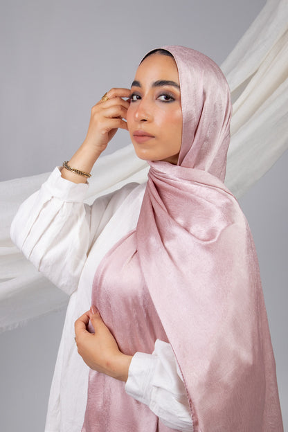 Moon Glow Crushed Satin Scarf in Dark Kashmir #Color_Dark Kashmir