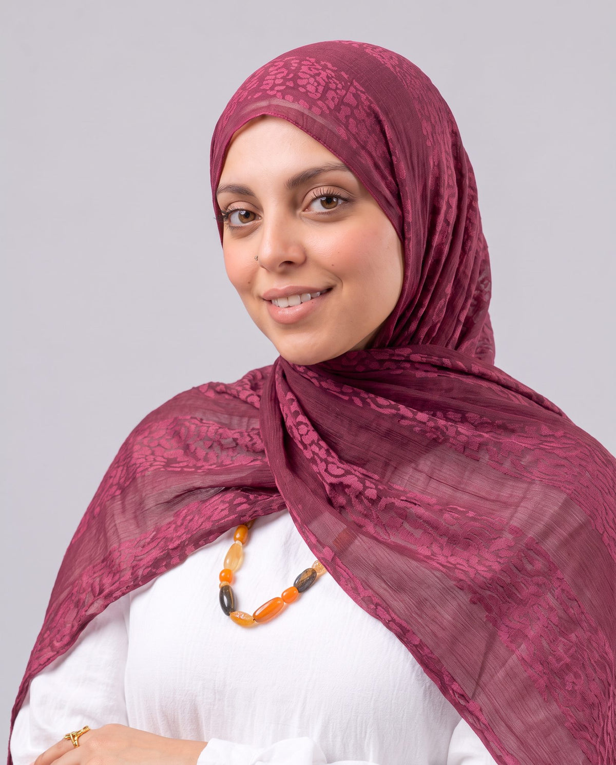 Tiger Scarf - Burgundy
