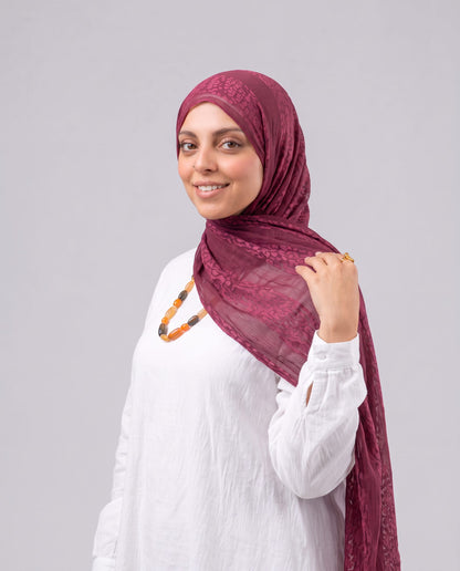 Tiger Scarf - Burgundy