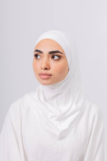 Ready Duo Two Piece Hijab in Off White #Color_Off White
