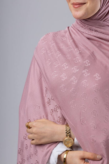 C Jacquard Kuwaiti Scarf in Pink #Color_Pink
