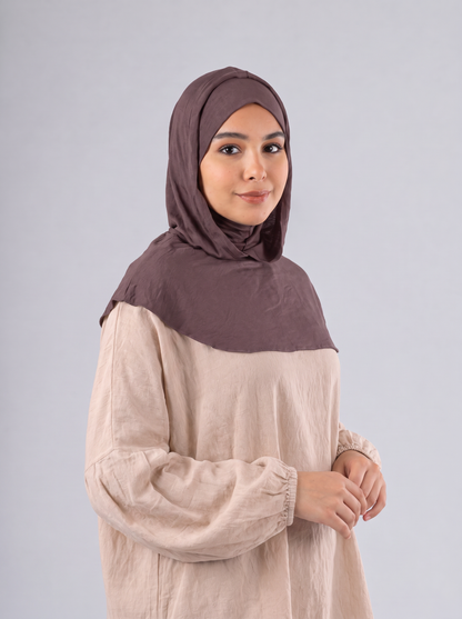 Ready Two Layer Kuwaiti Hijab in Dusty Mauve #Color_Dusty Mauve