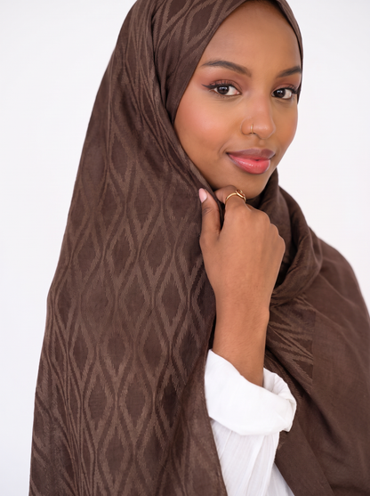 Samarkand Kuwaiti Scarf in Brown #Color_Brown