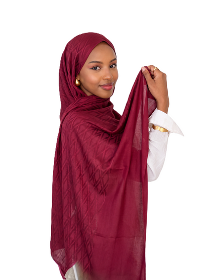 Samarkand Kuwaiti Scarf in Burgundy #Color_Burgundy