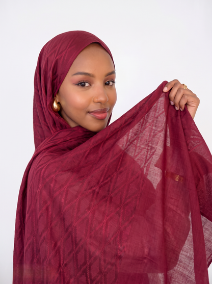 Samarkand Kuwaiti Scarf in Burgundy #Color_Burgundy