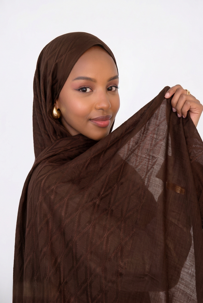 Samarkand Kuwaiti Scarf - Dark Cafe