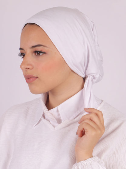 Soft Kuwaiti Knot cotton tie back cap in Off White #Color_Off White