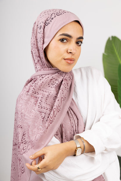 Atlas Devore Kuwaiti Scarf in Dusty Rose #Color_Dusty Rose