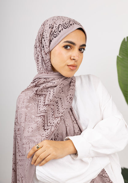 Atlas Devore Kuwaiti Scarf in Mauve #Color_Mauve