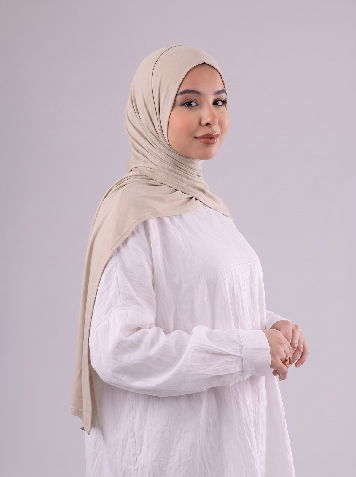 Quick Wrap Hijab in Beige #Color_Beige