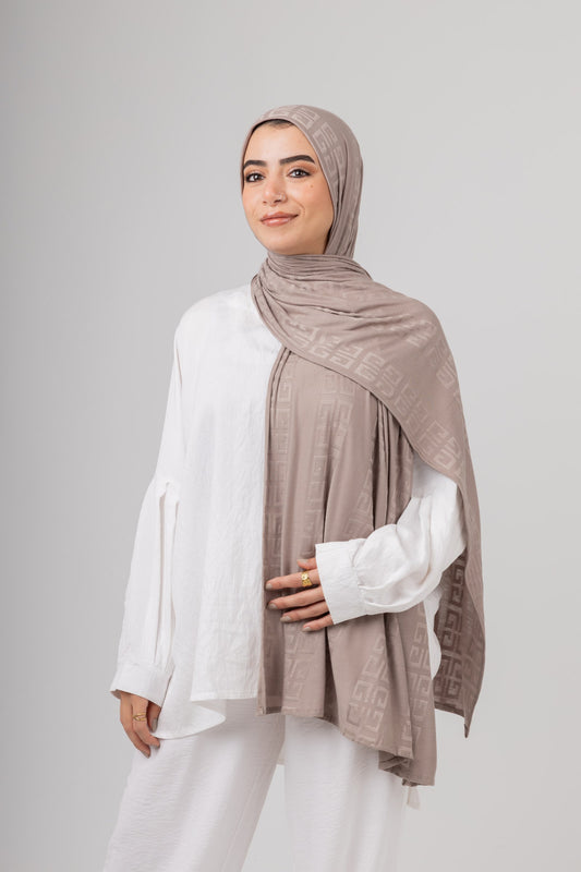 Maze Kuwaiti Scarf in Beige #Color_Beige