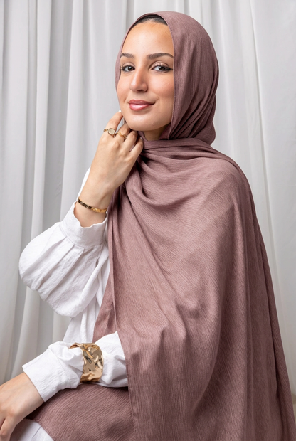 Soft Crinkle Scarf - Mauve