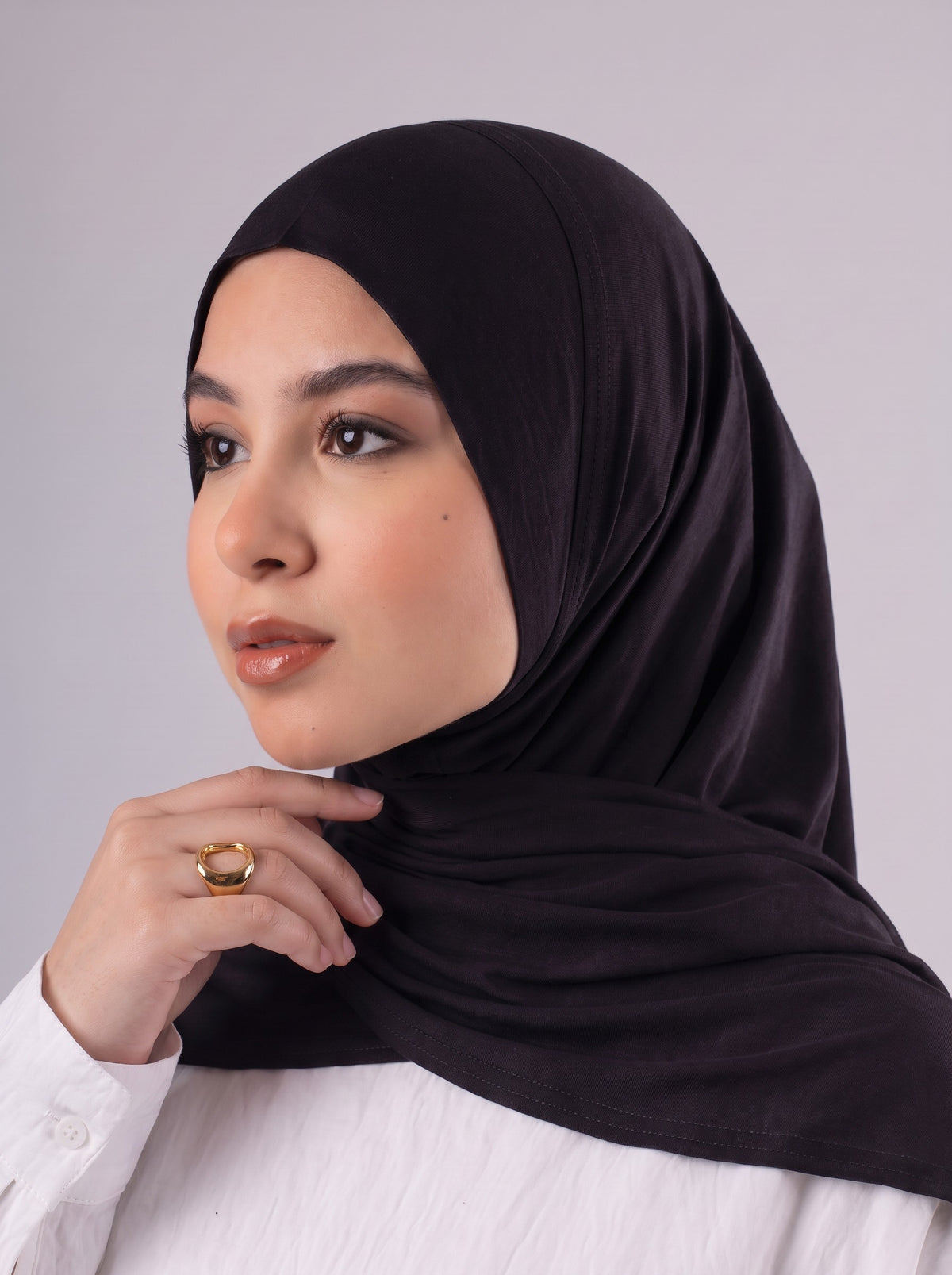 Quick Wrap Hijab in Black #Color_Black