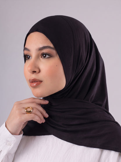 Quick Wrap Hijab in Black #Color_Black
