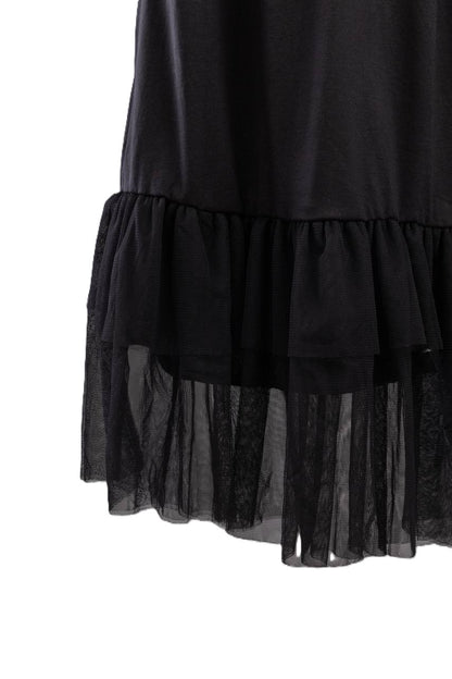 Ballet Layer Tulle Extension Skirt in Black #Color_Black
