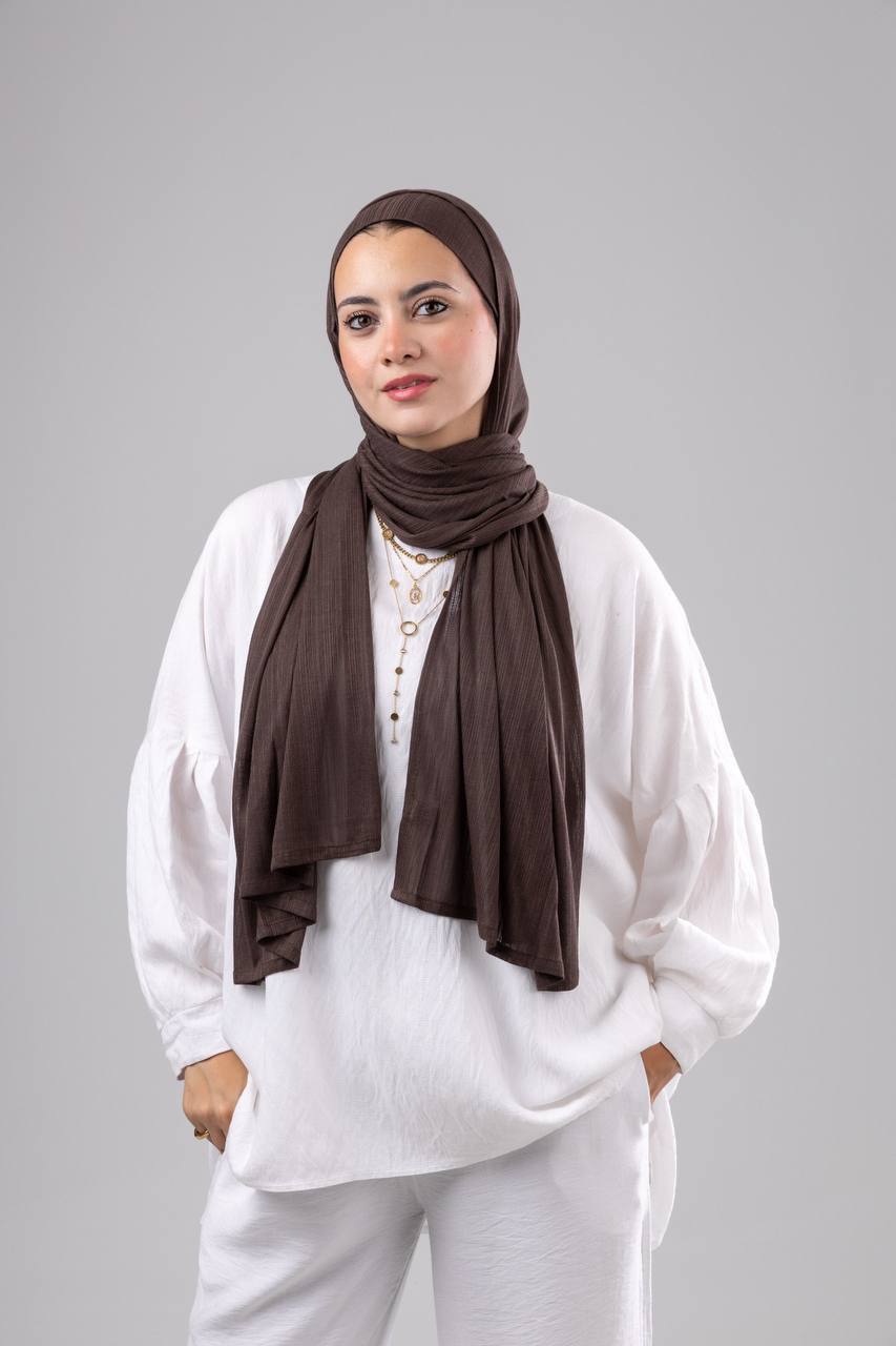 Lulua Scarf and Bandana Set in Brown #Color_Brown