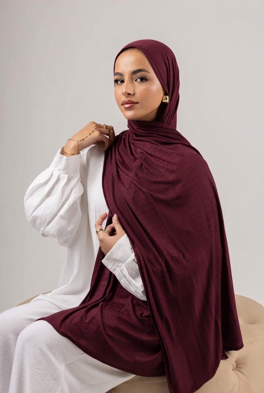 Desert Scale Kuwaiti Scarf - Burgundy