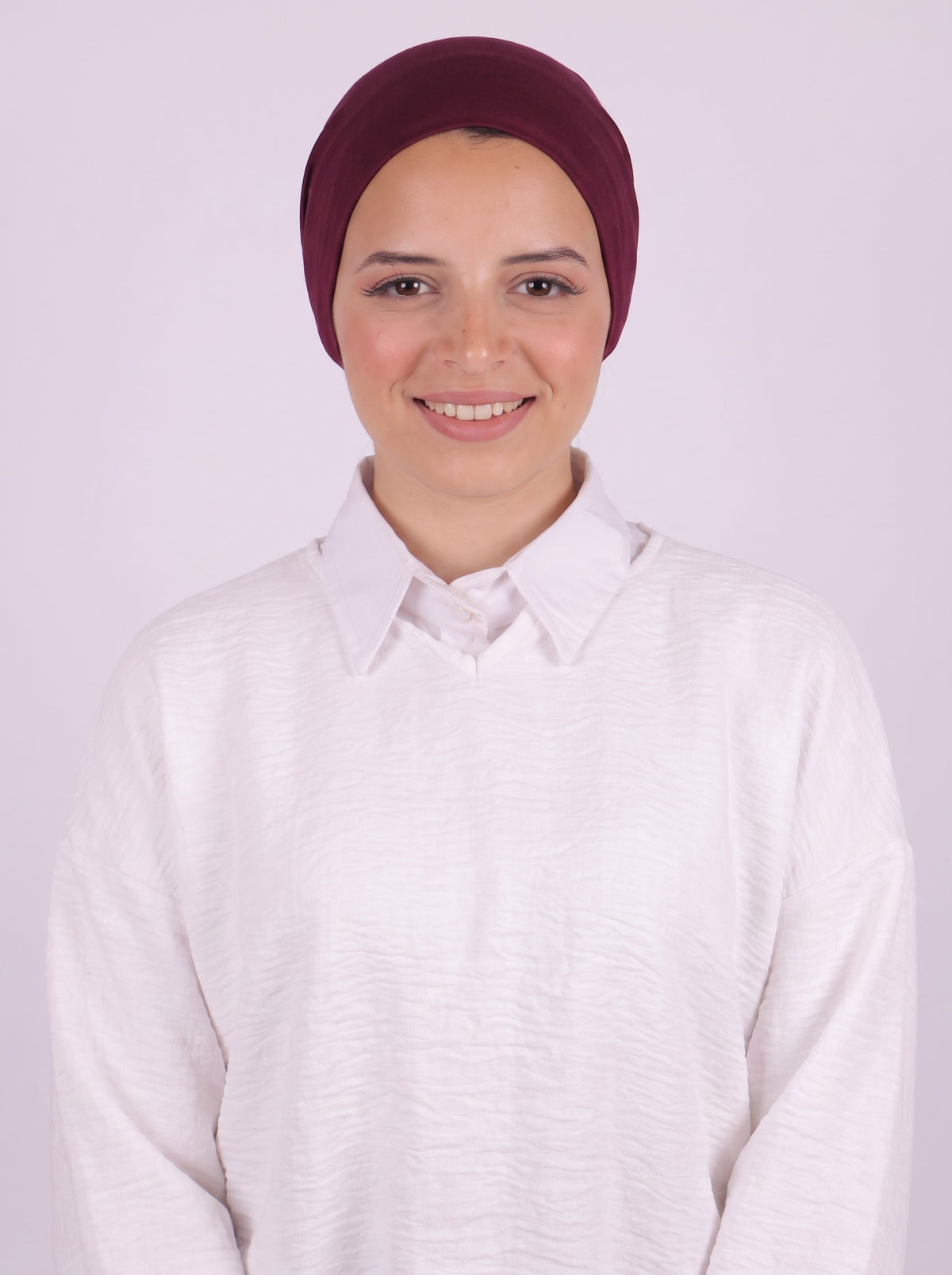 Seamless Tie Bonnet - Burgundy