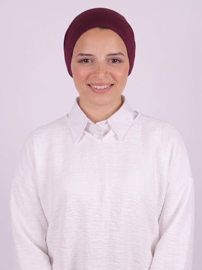 Seamless Tie Bonnet - Burgundy