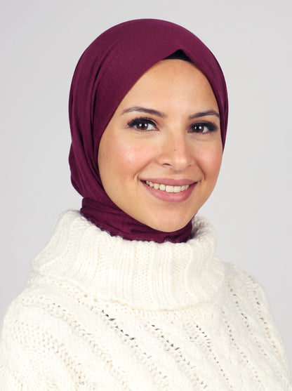 Ready Two Snap Hijab - Burgundy