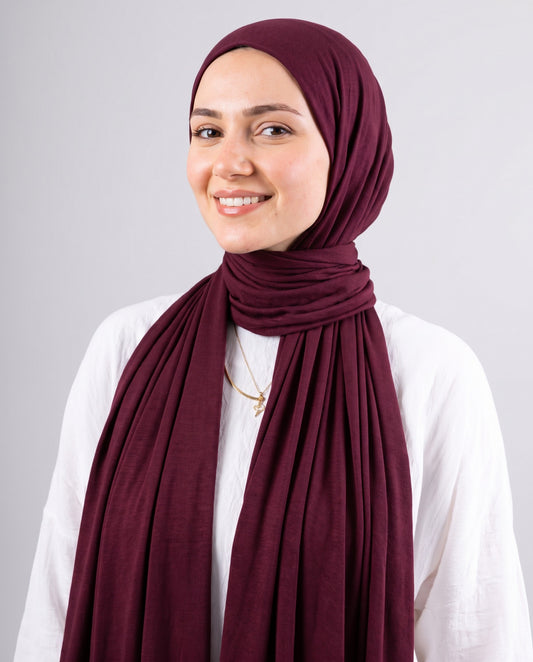 Jel Scarf in Burgundy #Color_Burgundy