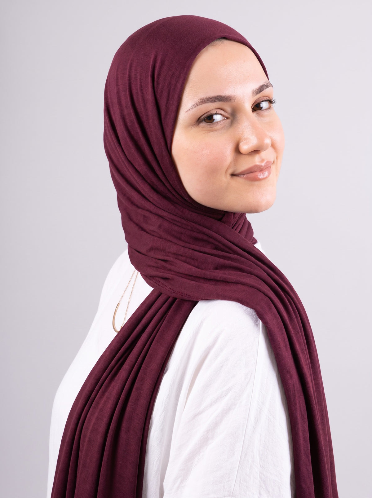 Jel Scarf in Burgundy #Color_Burgundy