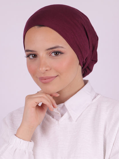 Seamless Tie Bonnet - Burgundy