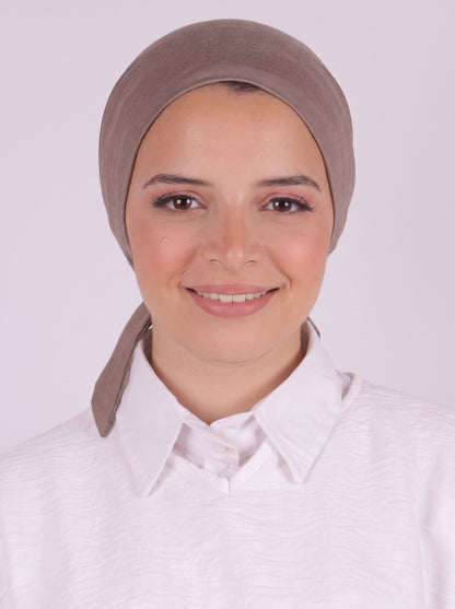 Seamless Tie Bonnet - Cafe