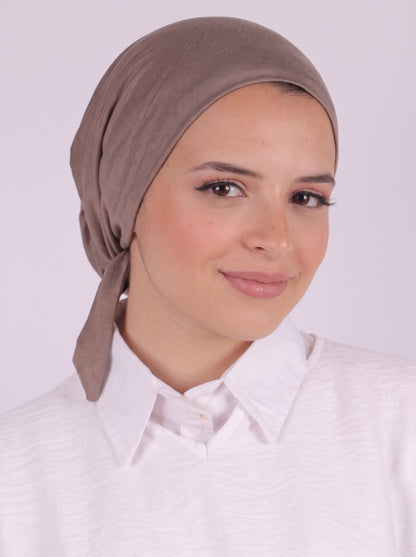 Seamless Tie Bonnet - Cafe
