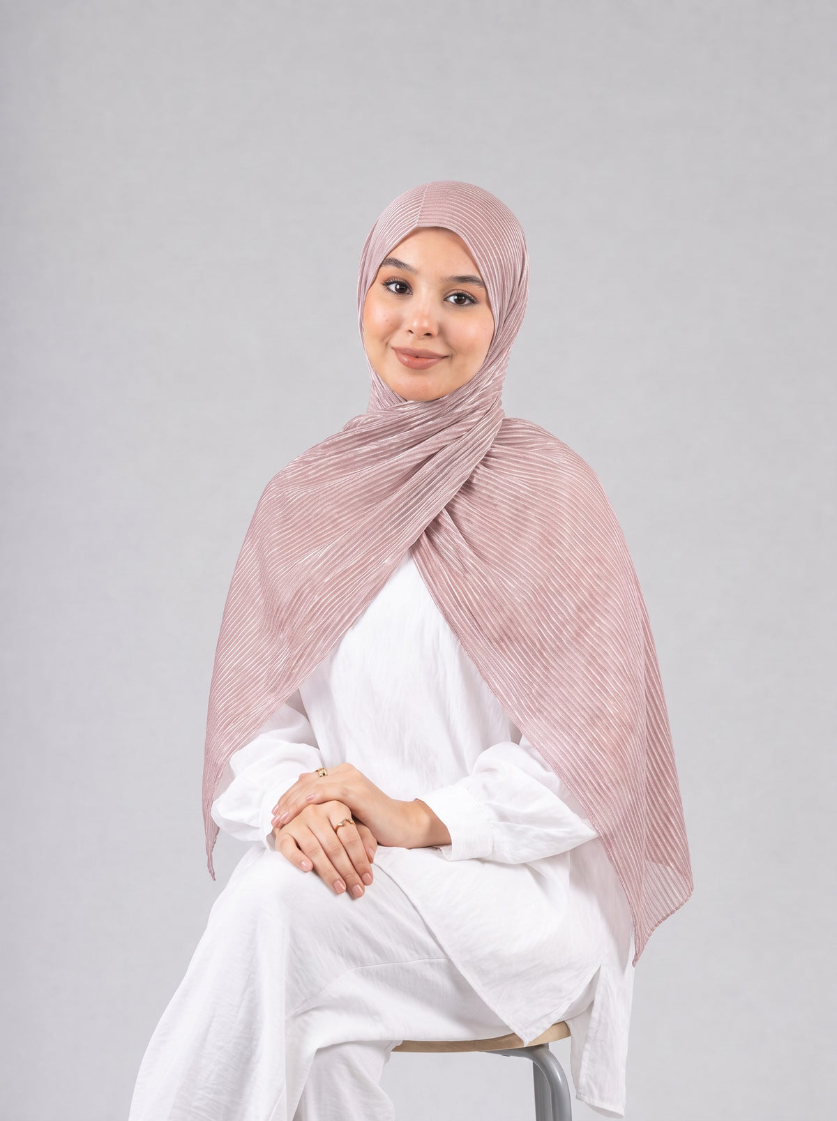 Mirage Pleat Kuwaiti Scarf in Cashmere #Color_Cashmere