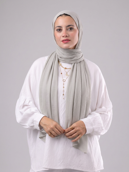Lulua Plain Cotton Scarf - Light Greige