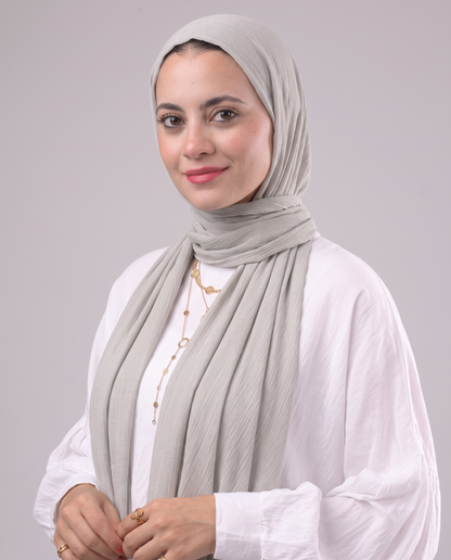Lulua Plain Cotton Scarf - Light Greige