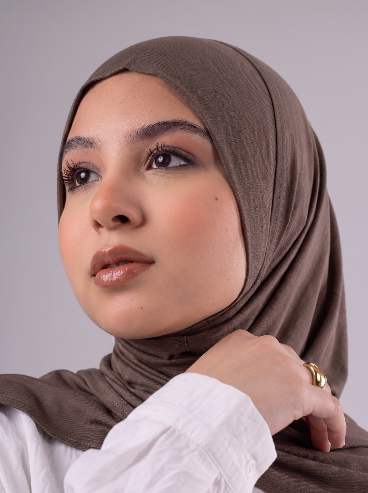 Quick Wrap Hijab in Brown #Color_Brown