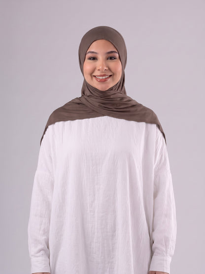 Quick Wrap Hijab in Brown #Color_Brown
