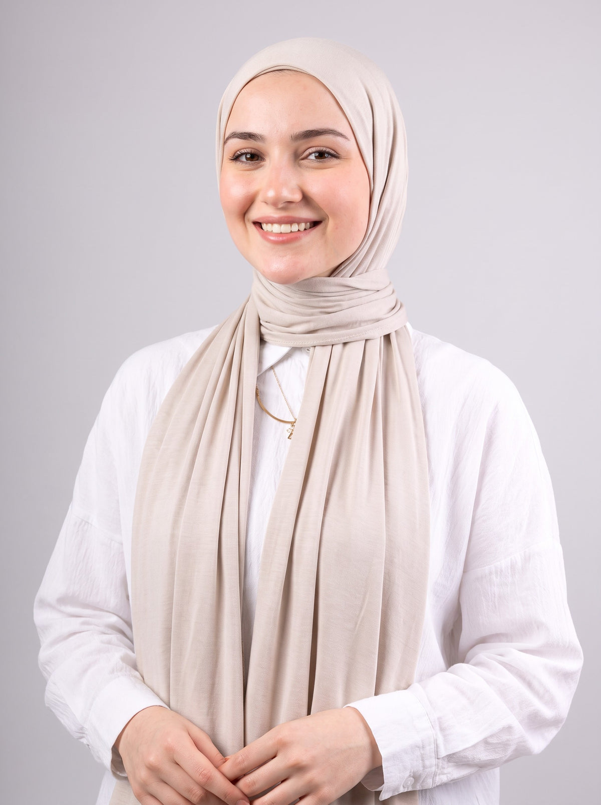 Jel Scarf in Light Beige #Color_Light Beige