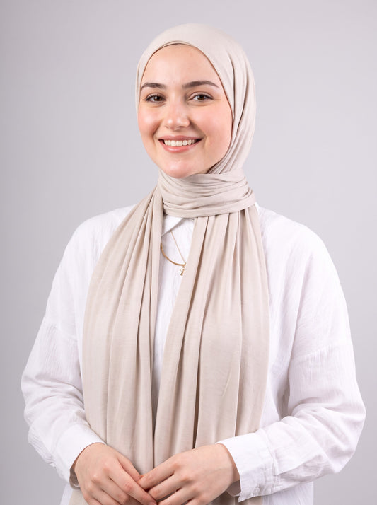 Jel Scarf in Light Beige #Color_Light Beige