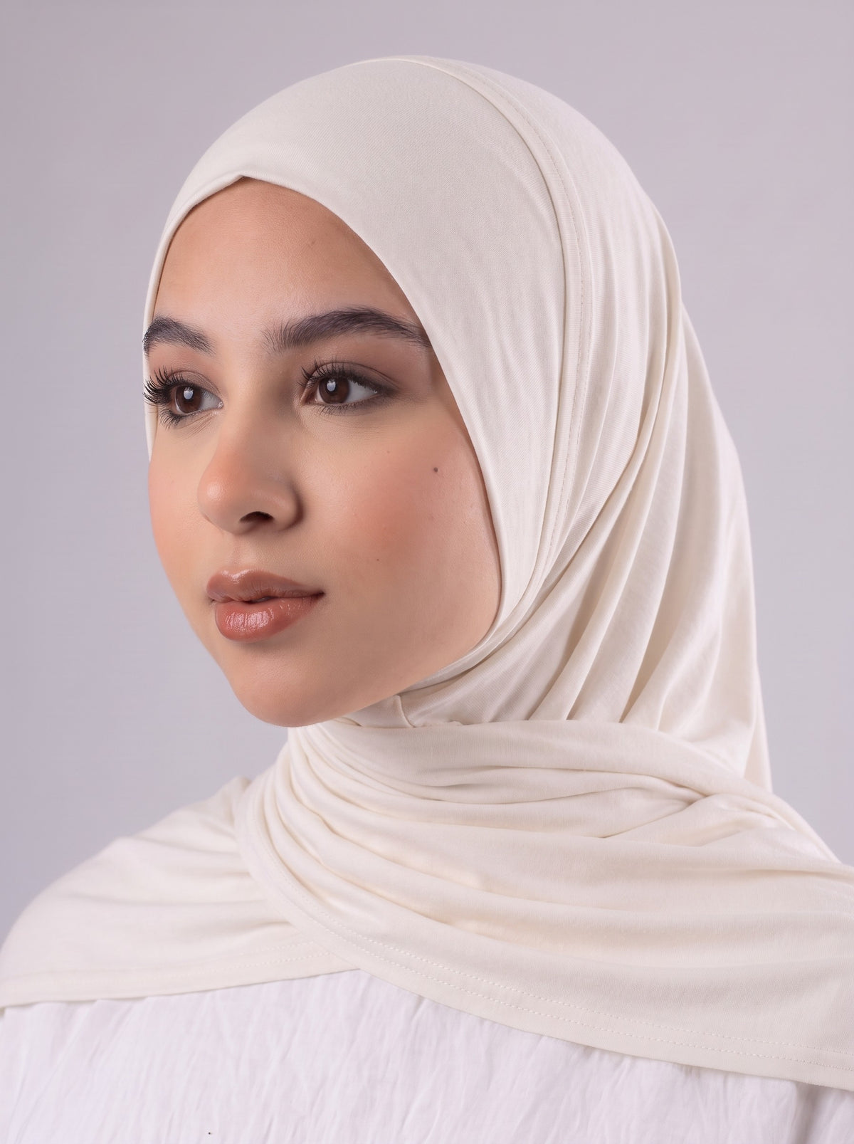 Quick Wrap Hijab in Light Beige #Color_Light Beige