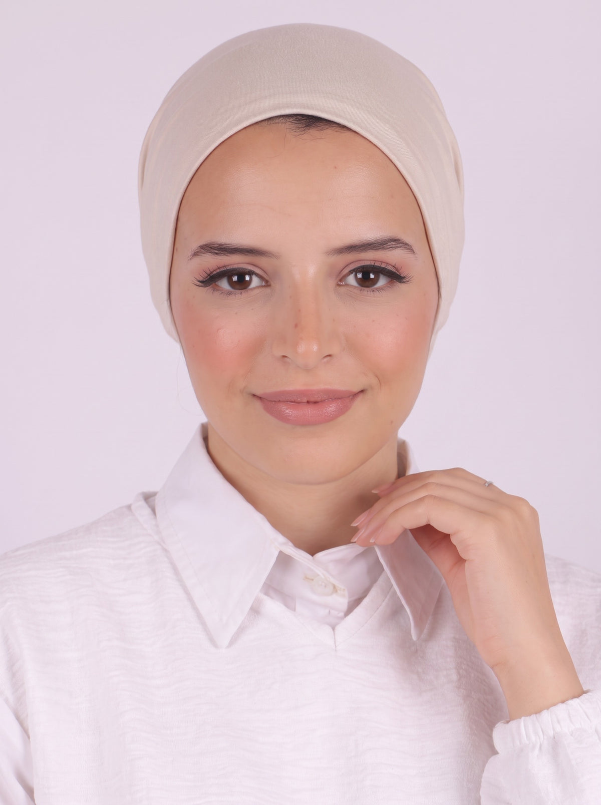 Seamless Tie Bonnet - Light Beige