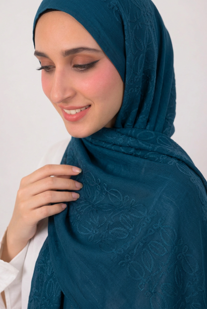 Anagram Weave Kuwaiti Scarf - Teal