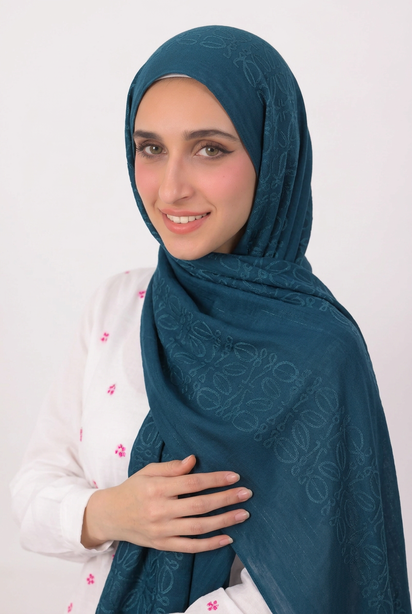 Anagram Weave Kuwaiti Scarf - Teal