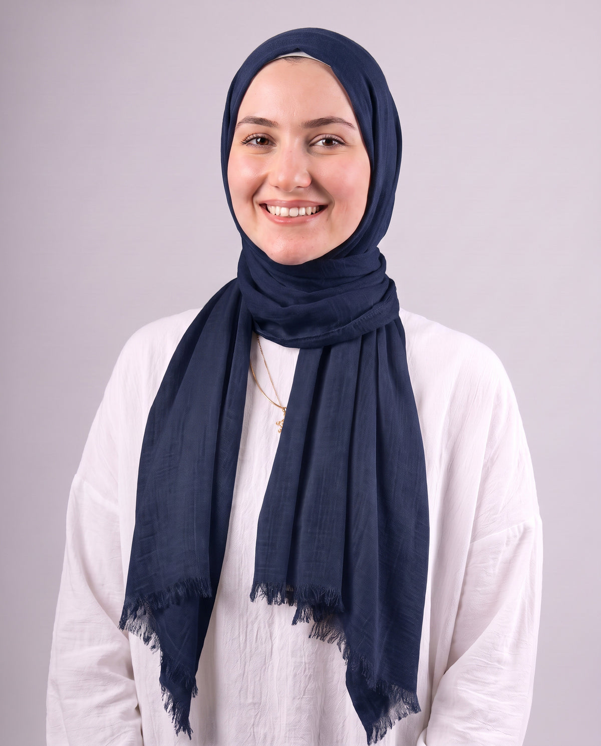 Safnga Cotton Scarf - Navy