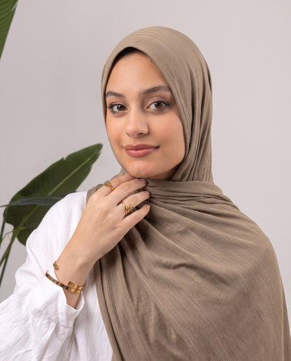 Diamond Stripe Kuwaiti Scarf - Coffee