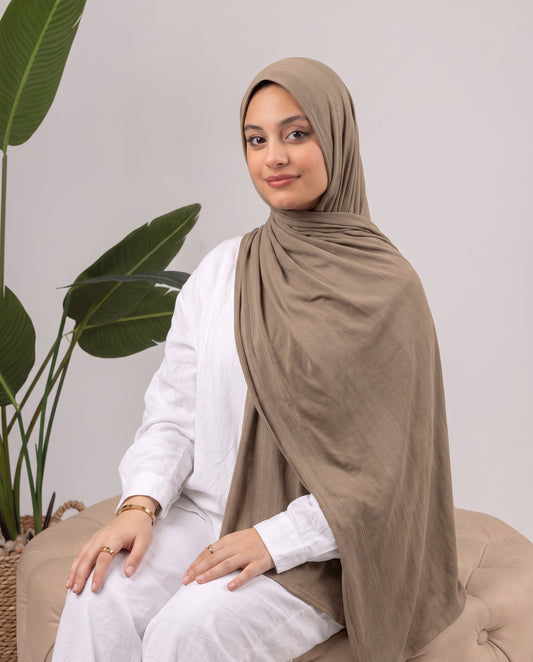 Diamond Stripe Kuwaiti Scarf - Coffee