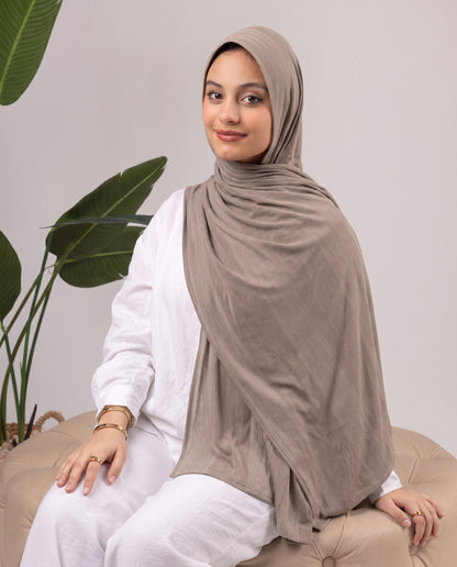 Diamond Stripe Kuwaiti Scarf - Taupe