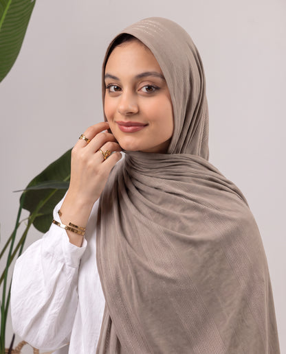 Diamond Stripe Kuwaiti Scarf - Taupe
